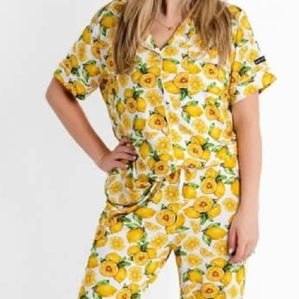 Lemon Print Kids Pajamas